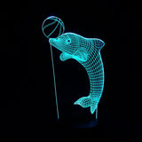 Amazing 3D Illusion Dolphin Balanced Ball Led Table Lamp - 7 colour changeable 