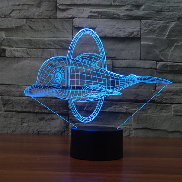 3D Dolphin Lamp - 7 COLORS CHANGEABLE 