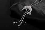 14K Gold Plated Stellux Crystal Dolphin Pendant Necklace 