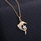 Gold Plated Dolphin Necklace With Elegant Dolphin Rhinestone Pendant