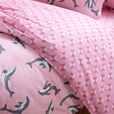 Beautiful Dolphin Bedding Set Available in Pink & Blue 100% Cotton- 4 Pieces 