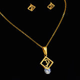 Beautiful Gold Filled Dolphin Jewelry Set With Cubic Zirconia Stone 