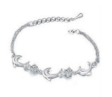 Gorgeous Dolphin and Rhinestone Anklet 