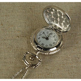 Absolutely Stunning Silver Color Quartz Pocket Watch Owl Necklace and Pendant 