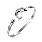 Lovely Silver Plated Dolphin Bangle 