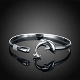 Lovely Silver Plated Dolphin Bangle 