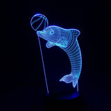 Amazing 3D Illusion Dolphin Balanced Ball Led Table Lamp - 7 colour changeable 