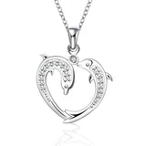 Trendy Heart Shape Dolphin Chain Necklace and Pendant 