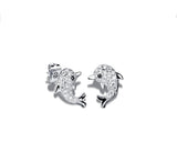 18K Gold/Silver Plated Dolphin Shaped Stud Earrings 