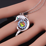 Stunning Silver Plated Crystal Dolphin Necklace and Pendant 