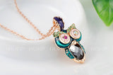 ROXI  New Design Rose Color Plated Owl Necklace - Statement Jewelry 
