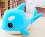 Cuddly Large Eyes Dolphin Plush Toys - available in blue, purple or pink 