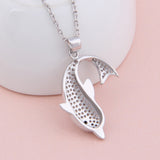 Adorable 18 K Gold Plated Leaping Dolphin Necklace and Pendant 