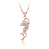 Elegant 18 K Gold Plated Entwined Wave Dolphin Necklace 