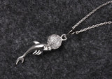 Stunning White Gold Plated Cubic Zircon Ball and Dolphin Necklace 