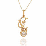 Trendy AAA Zircon Dolphin Necklace and Pendant 