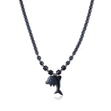 Natural Iron Stone Dolphin Necklace and Pendant 