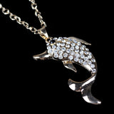 Beautiful Long Chain Dolphin Necklace and Pendant 