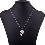 Unique Crystal Encrusted Dolphin Necklace and Pendant 