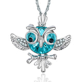 Statement Choker  Maxi Blue Crystal Owl On Branch Necklace and Pendant (Many Crystal Colours Available) 