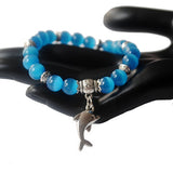 Vintage Opal Cat Eye Opal 8mm beads Sealife Dolphin Bracelet 