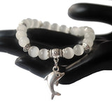 Vintage Opal Cat Eye Opal 8mm beads Sealife Dolphin Bracelet 