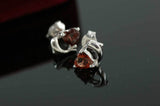 Lovely Dolphin Natural Red Garnet Stud Earrings 