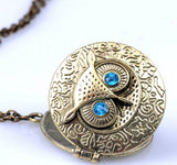 Retro Chic Owl Eye Statement Bib Choker Bronze Pendant Chain Necklace 