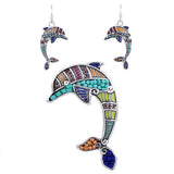 Stunning Silver Plated Dolphin Beaded Jewelry Set 