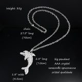 Crystal Dolphin Necklace With AAA Rhinestone Pendant - Silver/Gold Colour 