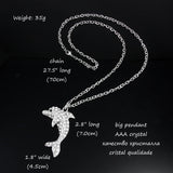 Crystal Dolphin Necklace With AAA Rhinestone Pendant - Silver/Gold Colour 