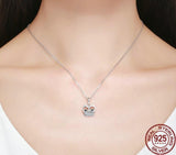 Authentic 100% 925 Sterling Silver Cute Owl Necklace - For Women 