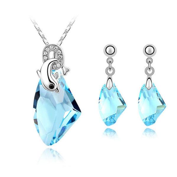 Crystal Dolphin Jewelry Set in 4 colours 