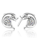 925 Sterling Silver Plated Dolphin Earrings For Women 