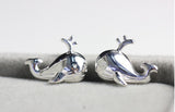 925 sterling silver plated small dolphin handmade stud earrings 