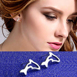 Silver Cute Dolphin Shape Earrings 