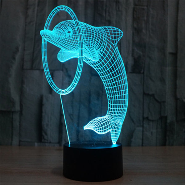 3D LED Dolphin Lamp - 7 COLORS CHANGEABLE 