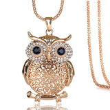 Stunning Zircon Hollow Owl Necklace Flower Necklace (Colour Options - Rosary Gold Silver Chain) - Friendship Necklaces 