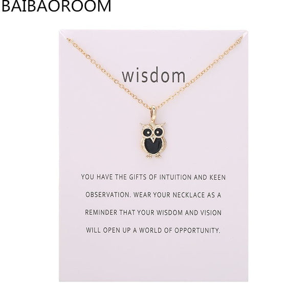 Wisdom Owl Pendant Necklace Jewelry Gift For Women 