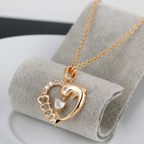 18K Real Gold Plated Heart Dolphin Necklace 