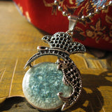 Bohemian Style Natural Stone Beads Pendant Dolphin Necklace 