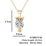 Trendy Crystal CZ  Womens Pendant Owl Necklace (in gold or silver colour) - Jewelry Gift for Her 
