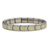 Stainless Steel Bracelet Bangle (Choose from Gold Heart, Flower, Butterfly and Dolphins) 