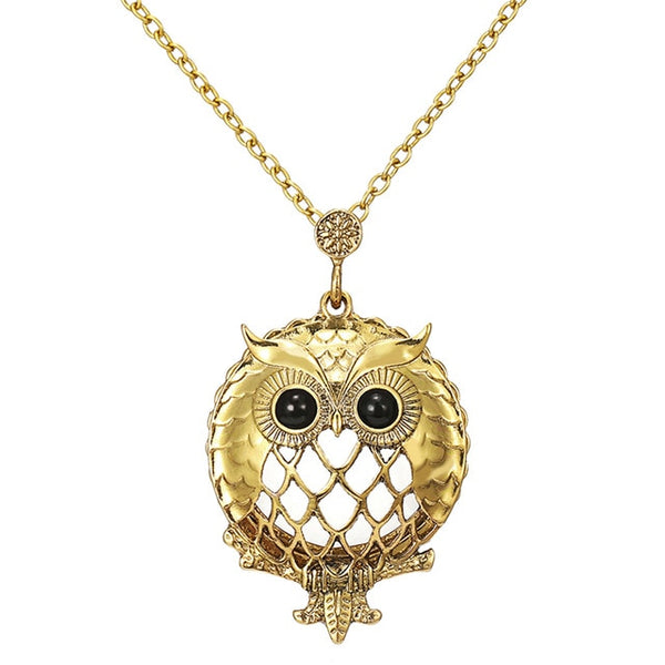 Antique Owl Pendant Necklace For Her 