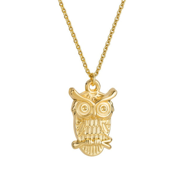 Lovely Owl Shaped Pendant Necklace For Women - (Gold or Silver Available) 