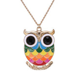 Colorful Cartoon  Owl Necklace Pendant Necklace - Costume Jewelry 