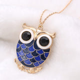 Colorful Cartoon  Owl Necklace Pendant Necklace - Costume Jewelry 