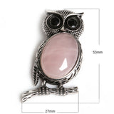 Vintage Owl Necklace Pendant Suspension Necklace Natural Stone Pendant For Women 