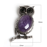 Vintage Owl Necklace Pendant Suspension Necklace Natural Stone Pendant For Women 