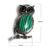 Vintage Owl Necklace Pendant Suspension Necklace Natural Stone Pendant For Women 
